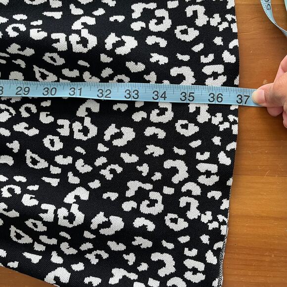 Rebecca Taylor Women's Leopard Stretch Scoop Neck Fit & Flare Stretch Knit Dress - Picture 7 of 9